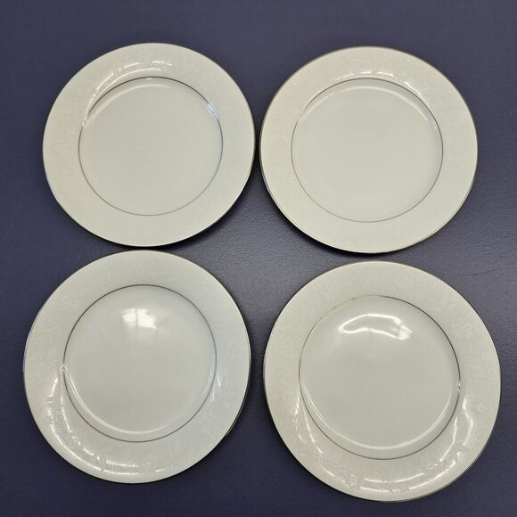 Noritake Vintage 6909 Ranier Set Of 4 Silver-Lined Salad/ Sides Plates - Picture 3 of 5
